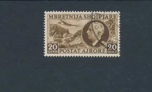 1939 ALBANIEN, italienische Besatzung, Bildnis von Vittorio Emanuele III und Landschaft, gebraucht