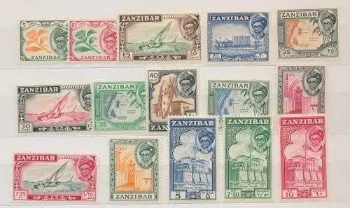 1957 ZANZIBAR - SG Nr. 358/372 - Sultan Khalifa Bin Harub - 15 Werte - postfrisch**