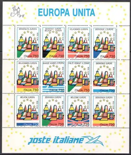 1993 Italien - Republik, Vereinigtes Europa - Blatt Nr. 16 - postfrisch**
