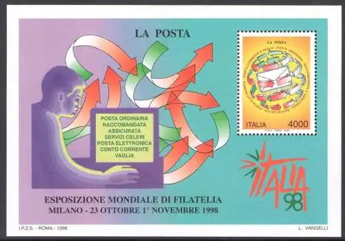 1998 Italien - Republik, Italien 98 - Blatt Nr. 21 - postfrisch**