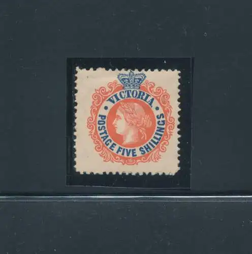 1867-81 Victoria - Australien - 5 dunkelblaue und rote Schillings - Stanley Gibbons Nr. 148 - MH*