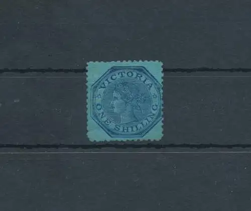 1863-73 Victoria - Australien - 1 Schilling hellblau - gezackt 13 - Stanley Gibbons Nr. 124 - MH*
