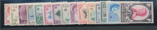 1962-64 CAYMAN ISLANDS - Elisabeth II und Ansichten - SG 165/179 - MLH *