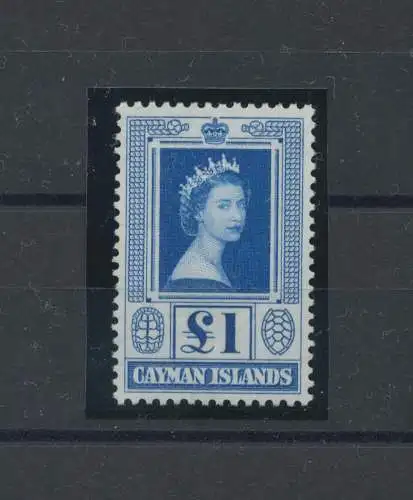 1953-62 CAYMAN ISLANDS - Elisabetta II - SG 161a - 1 blaues Pfund - postfrisch**