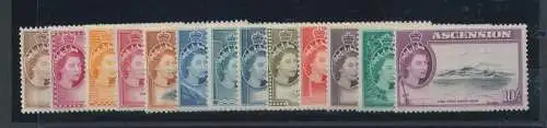 1956 Ascension, Stanley Gibbons Nr. 57/69 - 13 Werteserie - MLH*