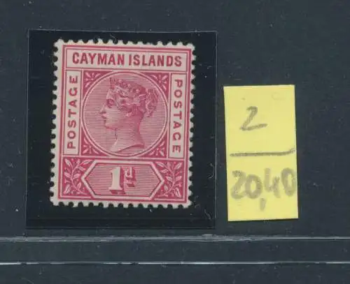 1900 CAYMAN ISLANDS, Stanley Gibbons Nr. 2 Rosenkarmin - Regina Vittoria - postfrisch**