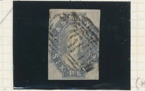 1863 TASMANIEN - Stanley Gibbons Nr. 46 6d. grau-violett GEBRAUCHT