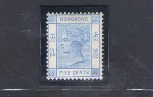 1882-96 HONGKONG - Stanley Gibbons Nr. 35 - 5 Cent - hellblau - MLH*