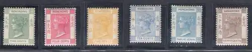 1900 HONGKONG - Stanley Gibbons n. 56/61 - Serie von 6 Werten - MLH*