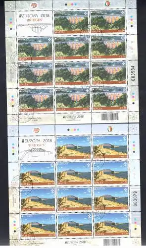 2018 EUROPA CEPT, Malta - 2 Minifahrzeuge der 10er Serie, Brücken, GEBRAUCHT