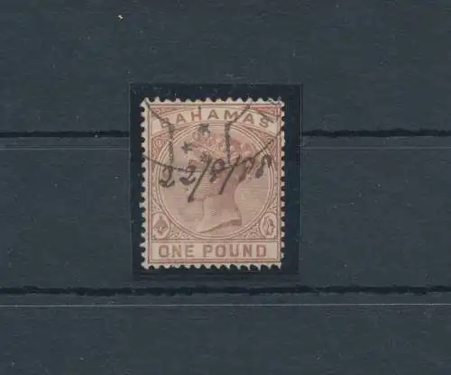 1884-90 BAHAMAS - Stanley Gibbons Nr. 57 - Regina Vittoria Crown CA, 1 Pfund venezianisches Rot - gebraucht