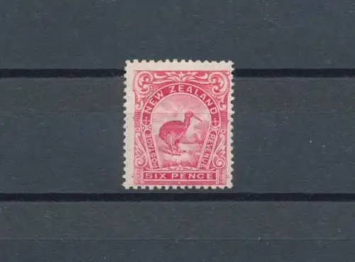 1907-08 NEUSEELAND - Stanley Gibbons Nr. 384 - 6 d. karminrosa - MLH*