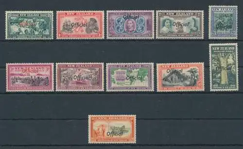 1940 NEUSEELAND - Stanley Gibbons Nr. O141/O151 - Hundertjahrfeier der Proklamation der britischen Souveränität - 11 Werte - MLH*