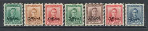 1938-51 NEUSEELAND - Stanley Gibbons Nr. O134/O140 - Offizielle Briefmarken - postfrisch** - mh*