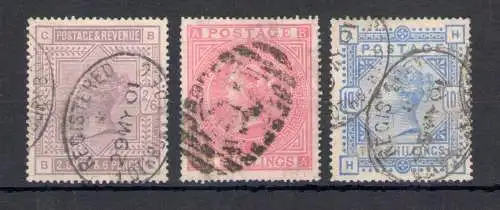 1883-84 GROSSBRITANNIEN - Stanley Gibbons Nr. 178-180-183 - Bildnis Königin Victoria - Gebraucht