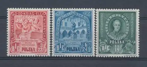 1946 POLEN, Nr. 445/47 - Internationales Bildungsbüro - 3-Werteserie, - MNH** - Hervorragende Qualität