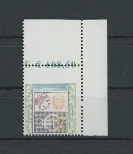 2002 Italien - Republik, Euro 2,17 hoher polychromer Wert, ohne Schrift Italien, Nr. 2623 - postfrisch** - Blattwinkel