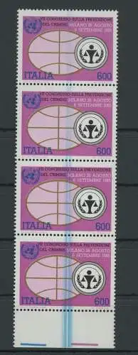 1985 Italien - Republik, 7. UN-Kongress, Sorte Blauer vertikaler Streifen, postfrisch**