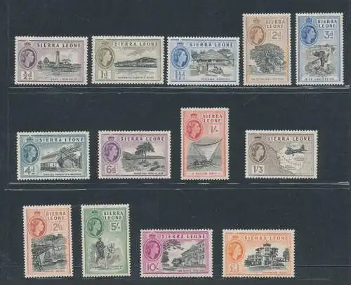 1956 Sierra Leone - Stanley Gibbons Nr. 210/22 - Elisabeth II. und Ansichten - 13 Werte - postfrisch**