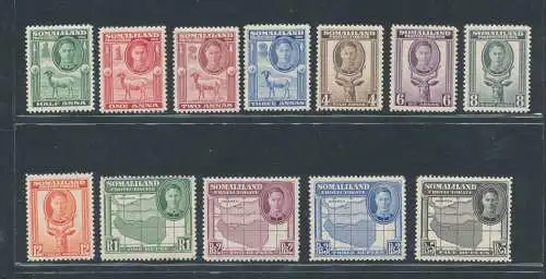 1942 Somaliland - Bildnis Giorgio VI., Stanley Gibbons Nr. 105/116 - 12 Werte - postfrisch**