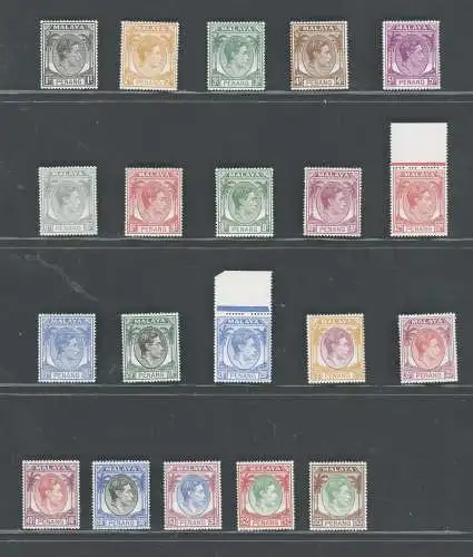 1950 Malaysische Staaten, PENANG - Stanley Gibbons Nr. 3/22, 20 Wertereihe - postfrisch**