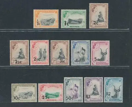 1961 Swasiland - Stanley Gibbons Nr. 65/77a - 13 Werte - postfrisch**