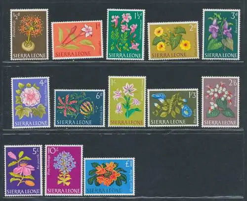 1963 Sierra Leone - Stanley Gibbons Nr. 242-54 - Blumen - postfrisch**