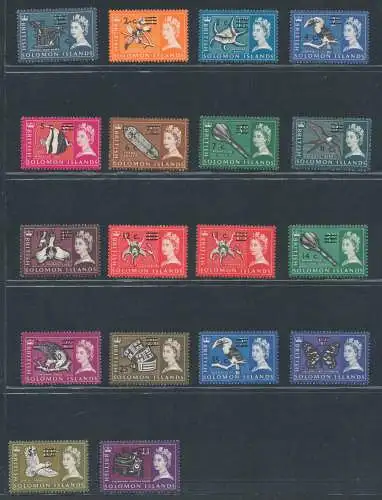 1966 Britische Salomonen - Stanley Gibbons n. 135B-152B - VMK Sideways - 18 Werte - postfrisch**