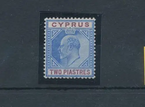 1902-04 Cipro, Stanley Gibbons Nr. 53 - 2 Platten blau und lila - MH*