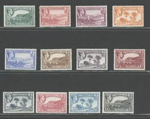 1938-48 Montserrat, Stanley Gibbons Nr. 101-12 - 12er Werteserie - postfrisch**