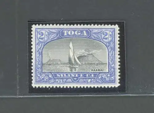 1897 TONGA - Stanley Gibbons Nr. 51 - 5 Scellini schwarz und ultramarin - postfrisch**