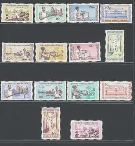 1952 ZANZIBAR - Republik - Stanley Gibbons Nr. 460/473 - 14 postfrisch Werte**