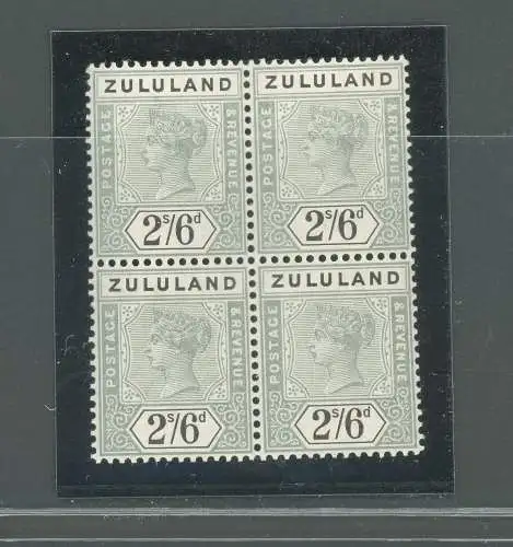 1894-96 Zululand - Südafrika - Stanley Gibbons Nr. 26 - Viererblock - 2 x postfrisch** - 2 x MLH*
