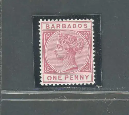 1882- 86 BARBADOS, Stanley Gibbons Nr. 92, 1 d. Karmin - postfrisch**