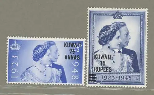 1948 Kuwait - Stanley Gibbons - Royal Silver Hochzeit Nr. 74 + 75 - postfrisch**