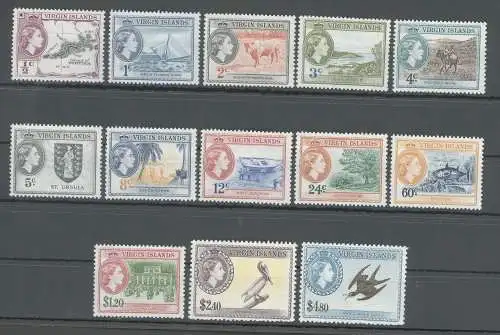 1956-62 BRITISCHE JUNGFRAUENINSELN - SG n. 149/161 - 13 Werte - postfrisch**