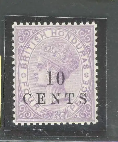 1888 BRITISH HONDURAS, Stanley Gibbons Nr. 28 - 10 Cent auf 4d. lila - MLH*