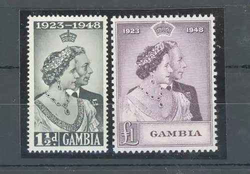 1948 Gambia - Stanley Gibbons Nr. 164-165 - Elisabetta II - Royal Silver Wedding - postfrisch**