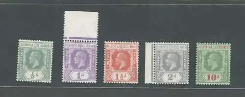 1922-27 Gilbert e Ellice Islands, Stanley Gibbons Nr. 27s-35s, Giorgio V, postfrisch**