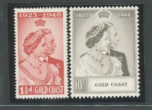 1948 Gold Coast - Stanley Gibbons Nr. 147-48 - Elisabetta II - Royal Silver Wedding - postfrisch**