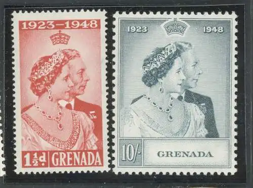 1948 Grenada - Stanley Gibbons Nr. 166-67 - Elisabetta II - Royal Silver Wedding - postfrisch**