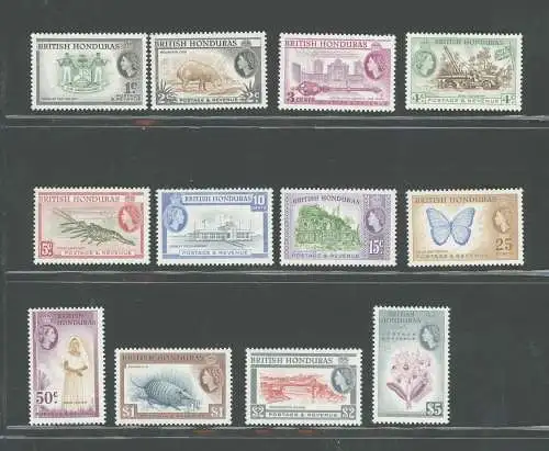 1953 British Honduras, Stanley Gibbons Nr. 179-90 - Krönung - Komplette Serie 12 Werte - postfrisch**