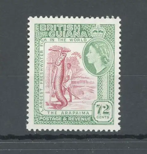 1954-63 British Guayana - Stanley Gibbons Nr. 342 - 72 Cent Karmin und Smaragd - postfrisch**