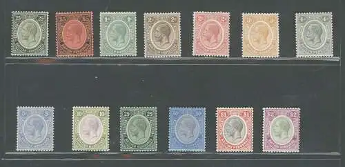 1922-33 BRITISH HONDURAS, Stanley Gibbons Nr. 124-37 - 13-Werte-Serie - MH*