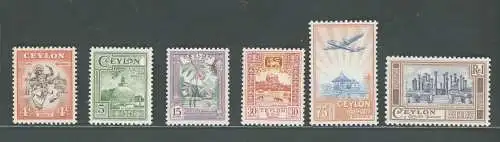 1950 Ceylon, Stanley Gibbons Nr. 413-18, 6er-Werte-Serie, postfrisch**