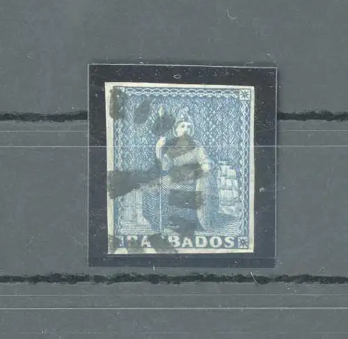 1852-55 BARBADOS, Stanley Gibbons Nr. 4 - 1 d. tiefblau - gebraucht
