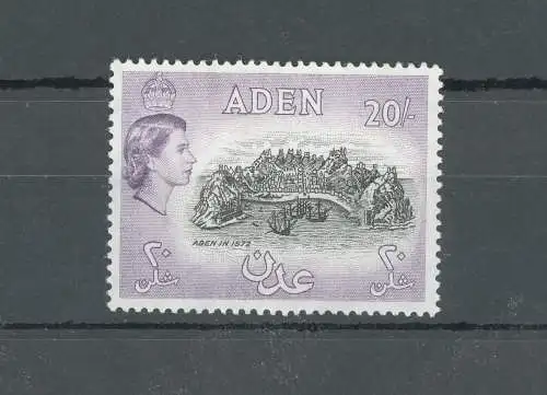 1953-63 ADEN, Stanley Gibbons Nr. 72, 20 Scellini schwarz und tief lila - postfrisch**
