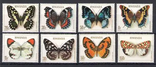 1978 Ruanda, Schmetterling - Yvert Nr. 868-75 - 8 Werte - postfrisch**