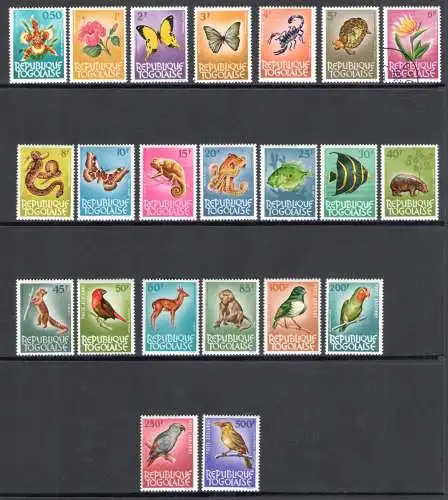 1964-65 Togo Republik - Yvert-Katalog Nr. 394-405 + Luftpost Nr. 39-42 - Flora und Fauna - 22 Werte - postfrisch **