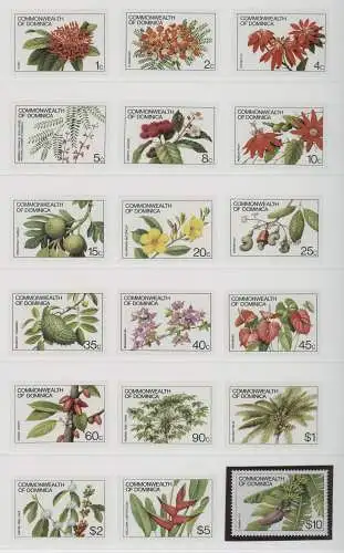 1981 Dominica, Ordentliche Serie - Flora - Yvert Nr. 694-711 - 18 Werte - postfrisch **